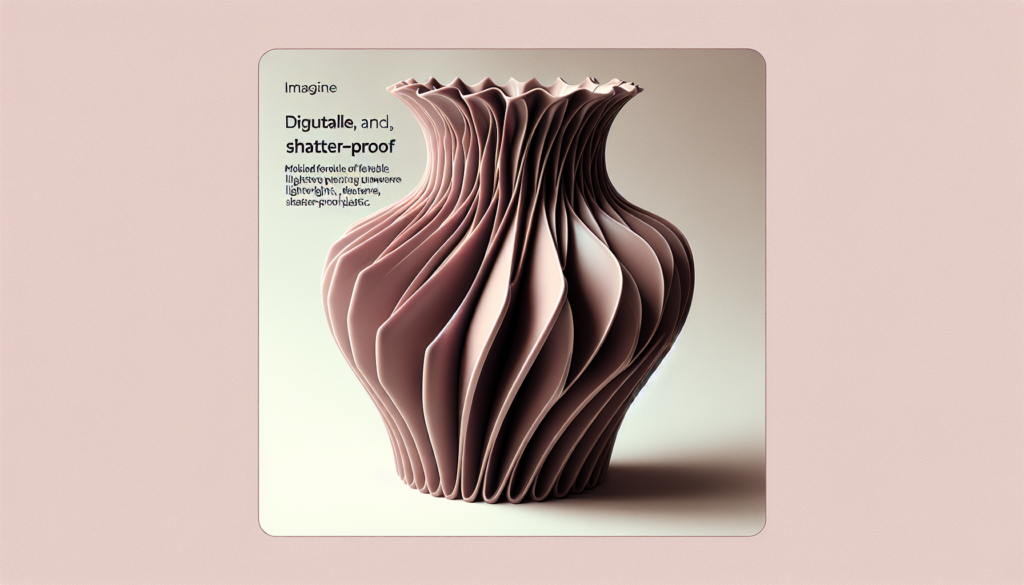 Ceramic Look Plastic Vase - Unbreakable Vase for Flowers (Origami Dusty Pink)