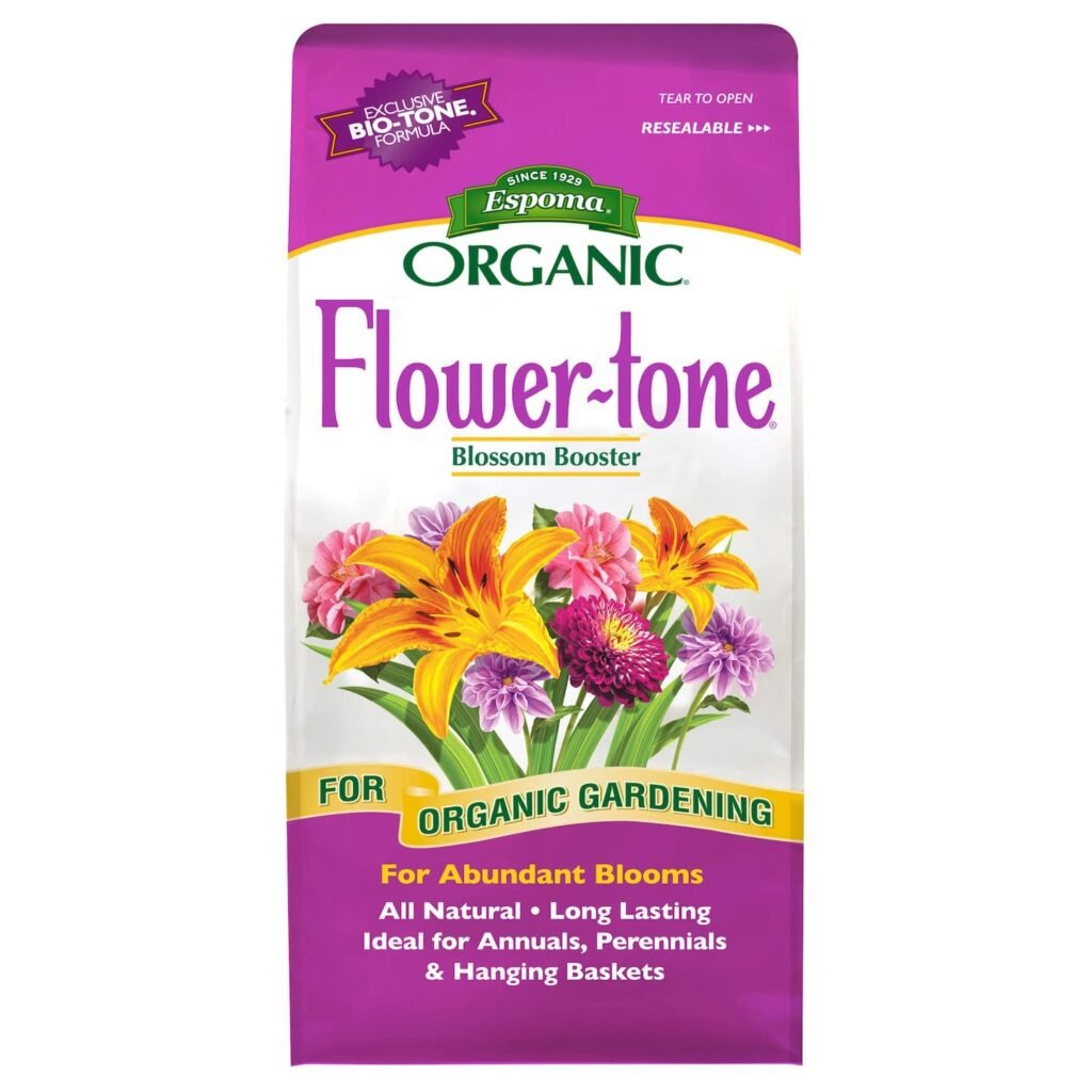 Espoma Organic Flower-tone 3-4-5 Natural  Organic Plant Food; 4 lb. Bag; Organic Fertilizer for Flowers, Annuals, Perennials  Hanging Baskets. Blossom Booster. Pack of 2